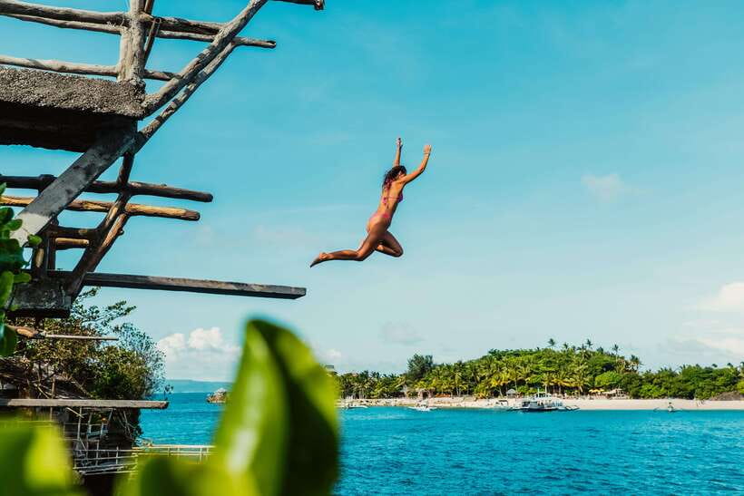 Boracay: Island Hopping & Cliff Jumping by Haqqy Life - Magic Island cliff jumping: the main event, with a cash fee