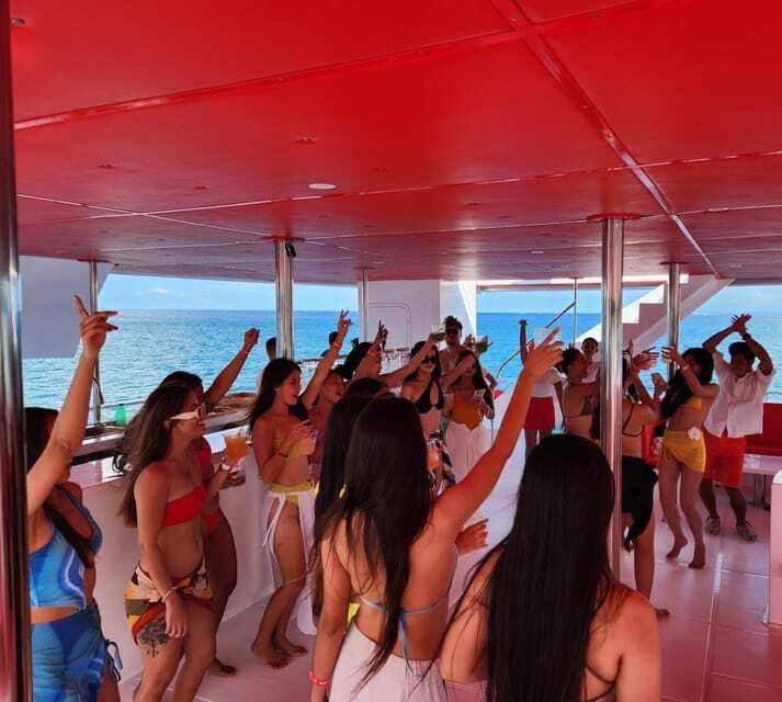 Boracay Sunset Cruise with RedWhale Party Yacht - Freediving Instructor, Fins, and Rooftop Water Fun