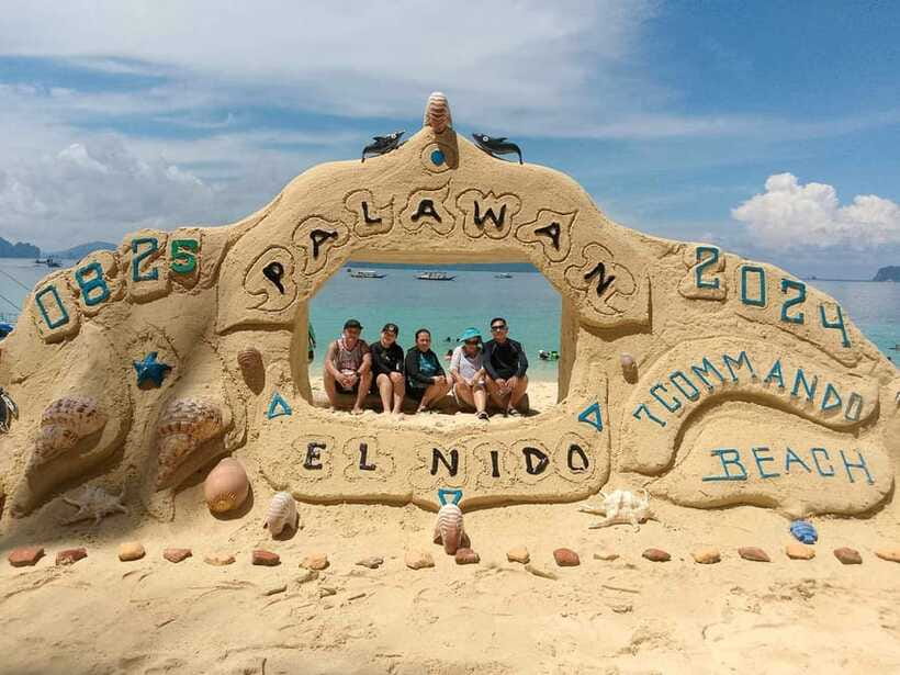 El Nido: Big Lagoon Kayaking & Island Adventure - Seven Commandos Beach: hour-long sand therapy
