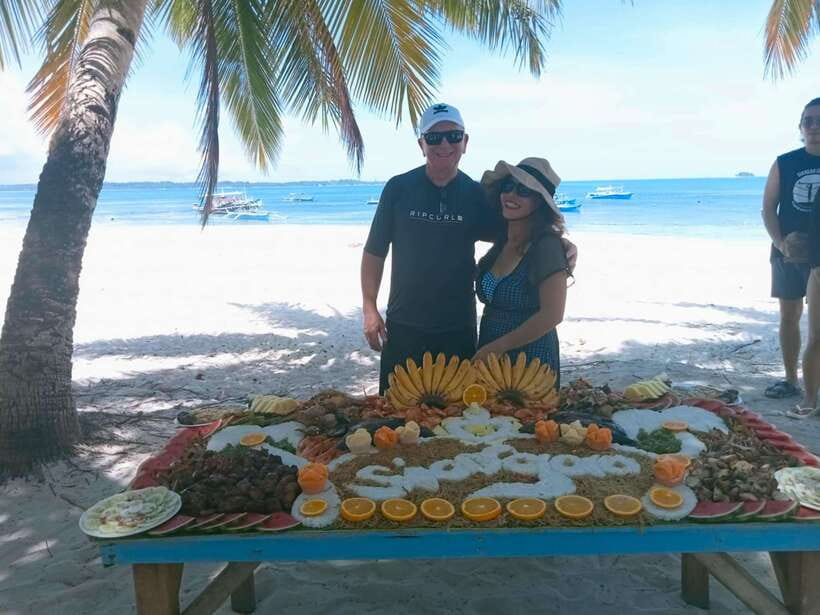 Siargao:Tri Island Hopping Naked Island, Daku, Guyam w/Lunch - Stop 3: Daku Island lunch and the day’s best all-in-one water block